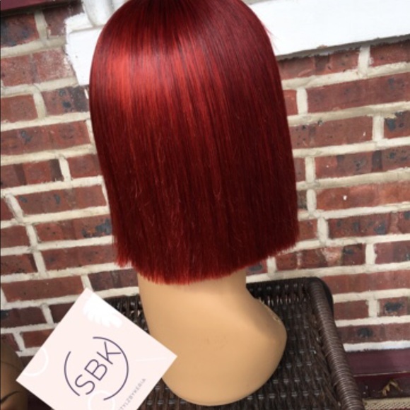 Virgin Brazilian RED Glueless  Lace Closure Wig - Picture 4 of 4